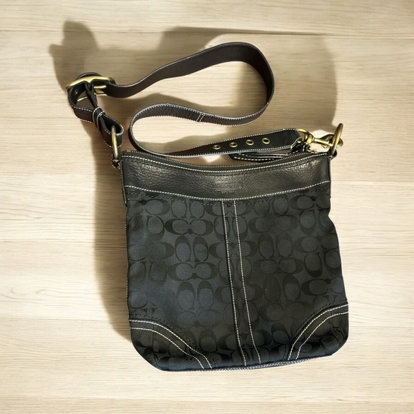 Coach Signature Black Crossbody Bag – Style M0943-10403 – 10.5”W x 10.5”H - Picture 10 of 10